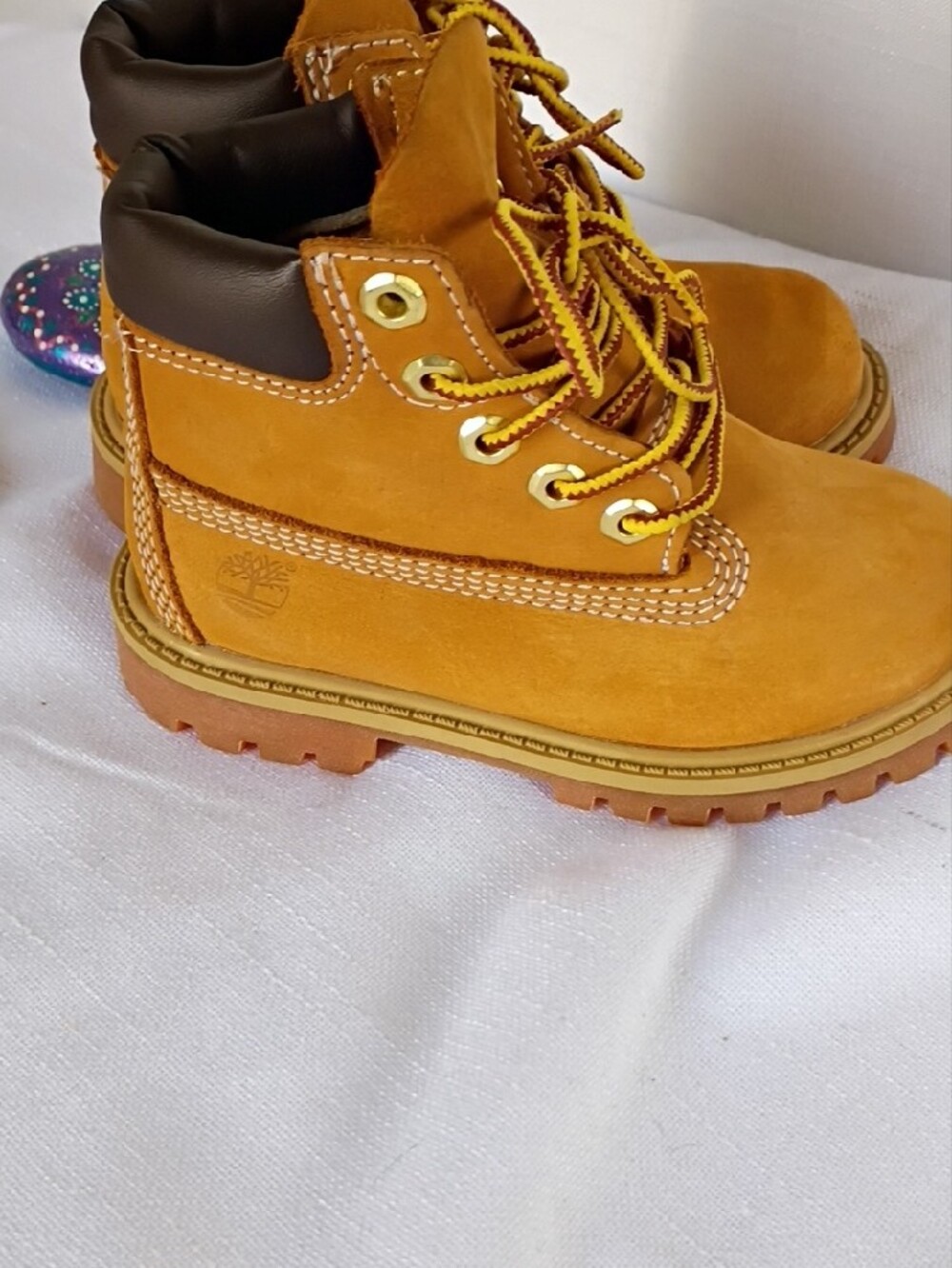 Timberland Kids Toddler Wheat/Tan Lace-Up Work Boots Size 8 - Picture 3 of 10